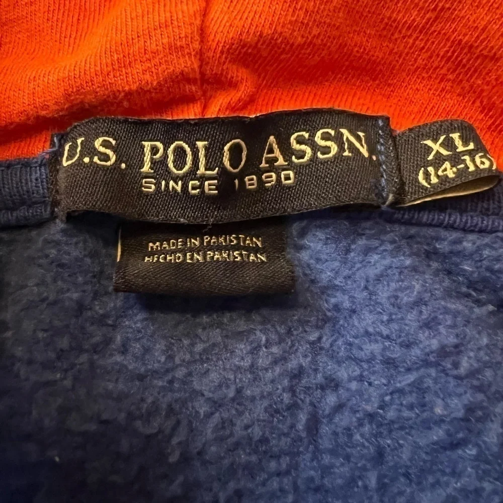 US POLO ASSOCIATION BOYS COLORFUL ZIPPERED HOODIE SIZE 14-16 XL